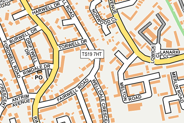 TS19 7HT map - OS OpenMap – Local (Ordnance Survey)