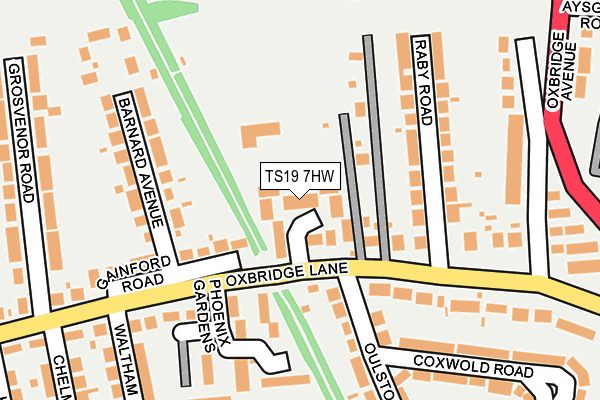 TS19 7HW map - OS OpenMap – Local (Ordnance Survey)