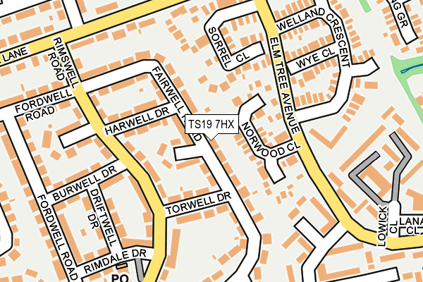 TS19 7HX map - OS OpenMap – Local (Ordnance Survey)