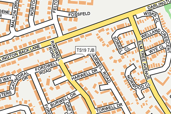 TS19 7JB map - OS OpenMap – Local (Ordnance Survey)