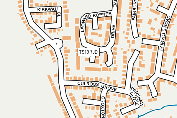 TS19 7JD map - OS OpenMap – Local (Ordnance Survey)