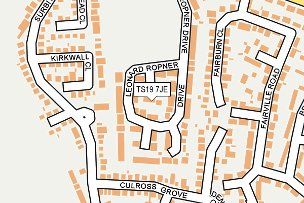 TS19 7JE map - OS OpenMap – Local (Ordnance Survey)