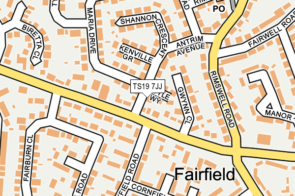 TS19 7JJ map - OS OpenMap – Local (Ordnance Survey)