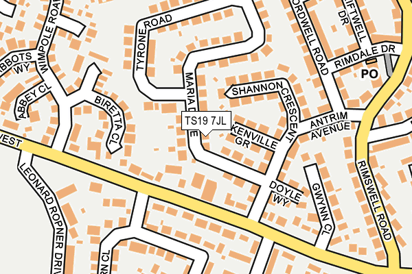 TS19 7JL map - OS OpenMap – Local (Ordnance Survey)