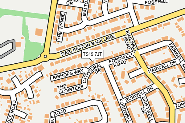 TS19 7JT map - OS OpenMap – Local (Ordnance Survey)