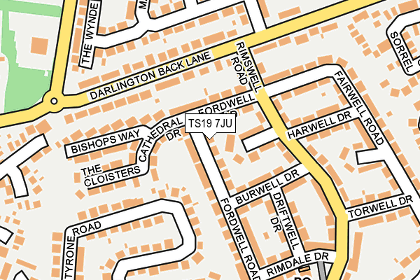 TS19 7JU map - OS OpenMap – Local (Ordnance Survey)