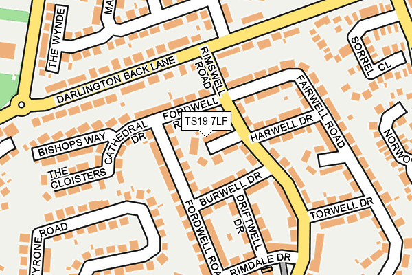 TS19 7LF map - OS OpenMap – Local (Ordnance Survey)