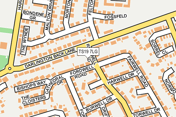 TS19 7LG map - OS OpenMap – Local (Ordnance Survey)
