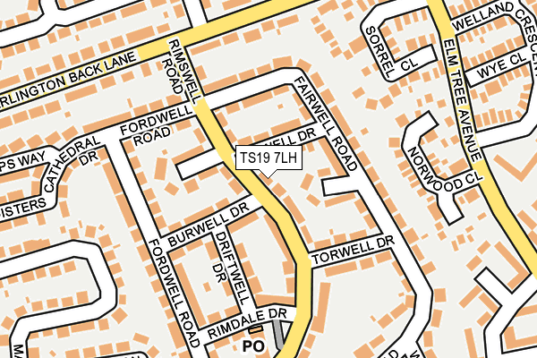 TS19 7LH map - OS OpenMap – Local (Ordnance Survey)