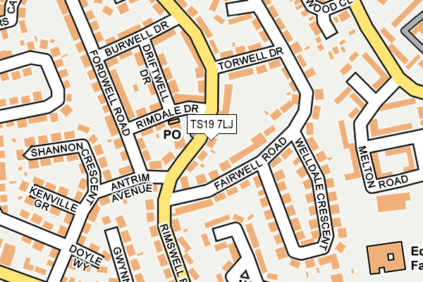 TS19 7LJ map - OS OpenMap – Local (Ordnance Survey)