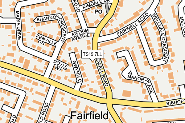 TS19 7LL map - OS OpenMap – Local (Ordnance Survey)