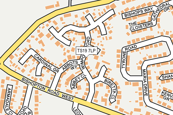 TS19 7LP map - OS OpenMap – Local (Ordnance Survey)