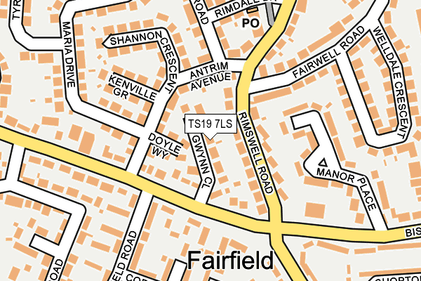 TS19 7LS map - OS OpenMap – Local (Ordnance Survey)