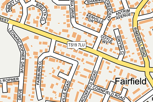TS19 7LU map - OS OpenMap – Local (Ordnance Survey)