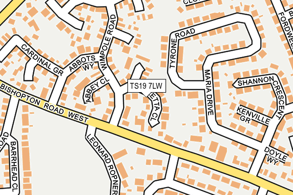 TS19 7LW map - OS OpenMap – Local (Ordnance Survey)