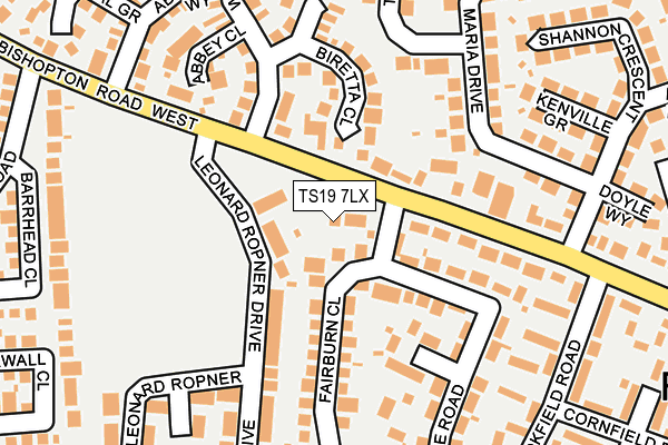 TS19 7LX map - OS OpenMap – Local (Ordnance Survey)