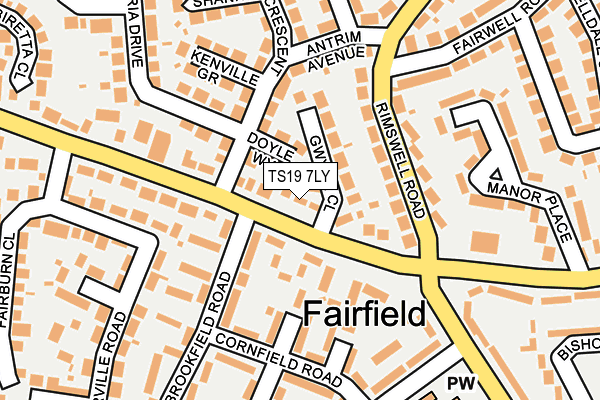 TS19 7LY map - OS OpenMap – Local (Ordnance Survey)