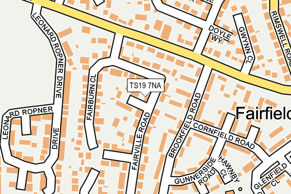 TS19 7NA map - OS OpenMap – Local (Ordnance Survey)