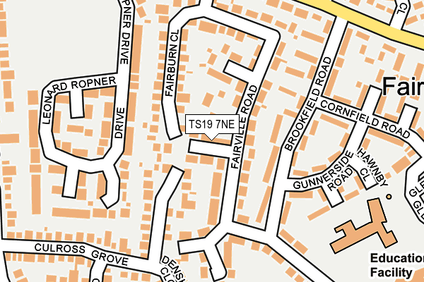 TS19 7NE map - OS OpenMap – Local (Ordnance Survey)