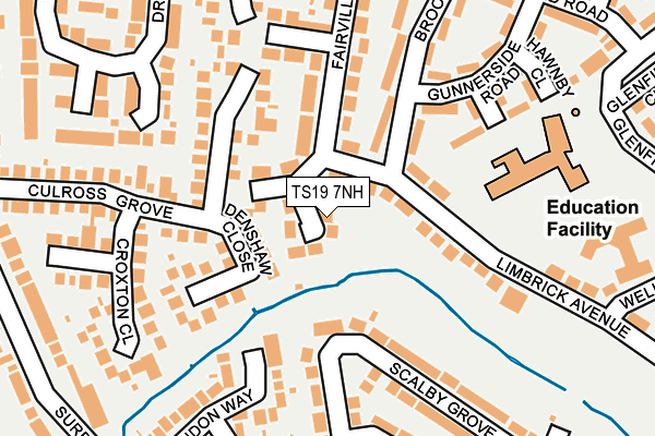 TS19 7NH map - OS OpenMap – Local (Ordnance Survey)