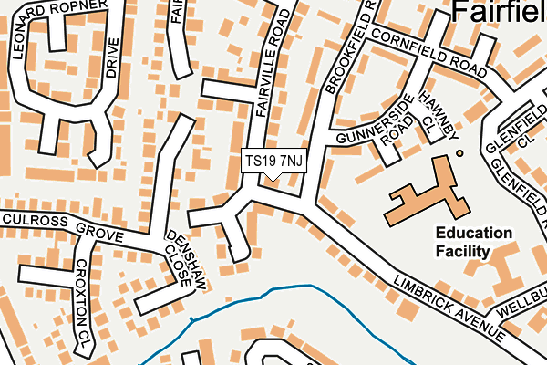 TS19 7NJ map - OS OpenMap – Local (Ordnance Survey)