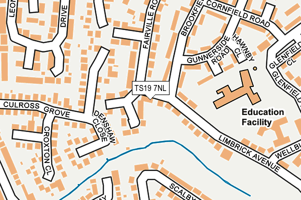 TS19 7NL map - OS OpenMap – Local (Ordnance Survey)