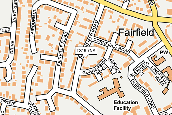 TS19 7NS map - OS OpenMap – Local (Ordnance Survey)