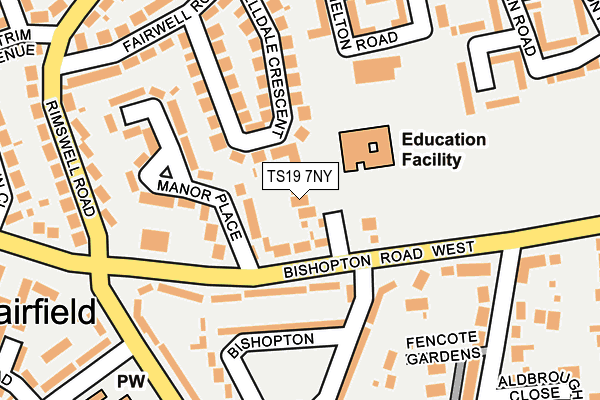 TS19 7NY map - OS OpenMap – Local (Ordnance Survey)