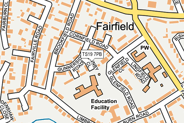 TS19 7PB map - OS OpenMap – Local (Ordnance Survey)