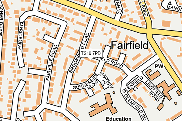 TS19 7PD map - OS OpenMap – Local (Ordnance Survey)