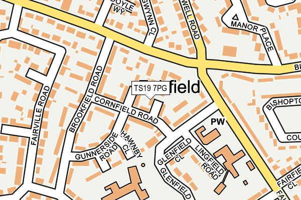 TS19 7PG map - OS OpenMap – Local (Ordnance Survey)