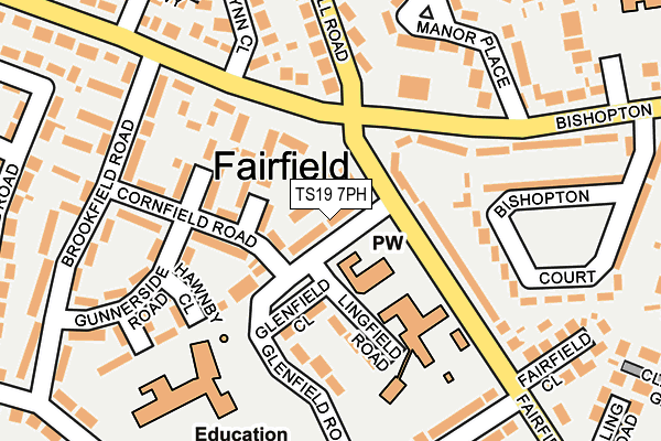 TS19 7PH map - OS OpenMap – Local (Ordnance Survey)