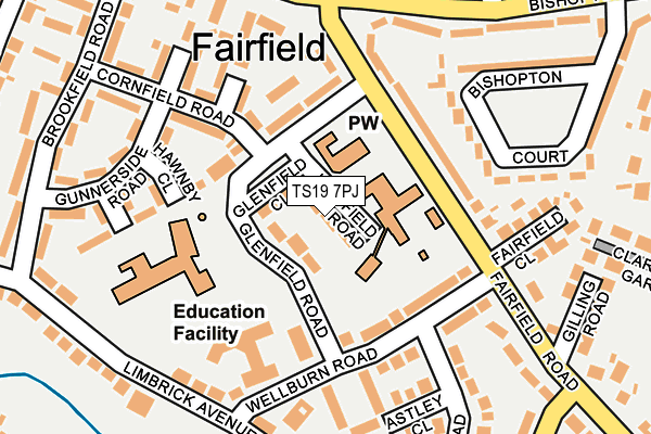 TS19 7PJ map - OS OpenMap – Local (Ordnance Survey)