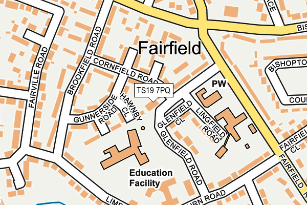 TS19 7PQ map - OS OpenMap – Local (Ordnance Survey)