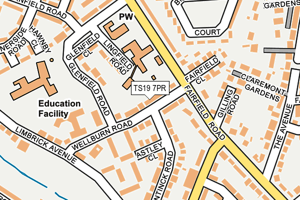 TS19 7PR map - OS OpenMap – Local (Ordnance Survey)