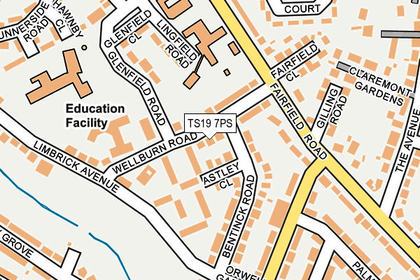 TS19 7PS map - OS OpenMap – Local (Ordnance Survey)