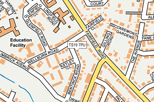 TS19 7PU map - OS OpenMap – Local (Ordnance Survey)