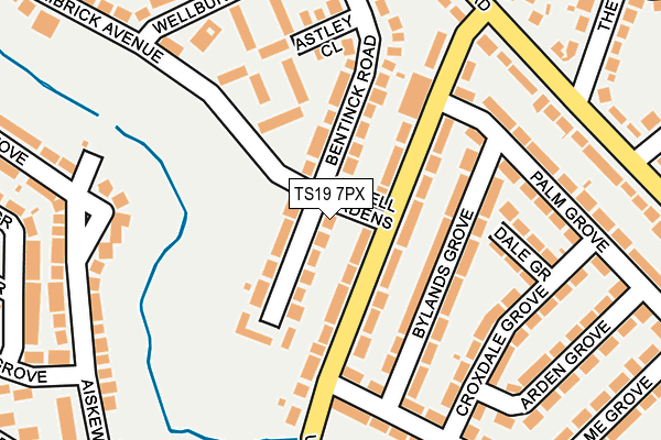 TS19 7PX map - OS OpenMap – Local (Ordnance Survey)