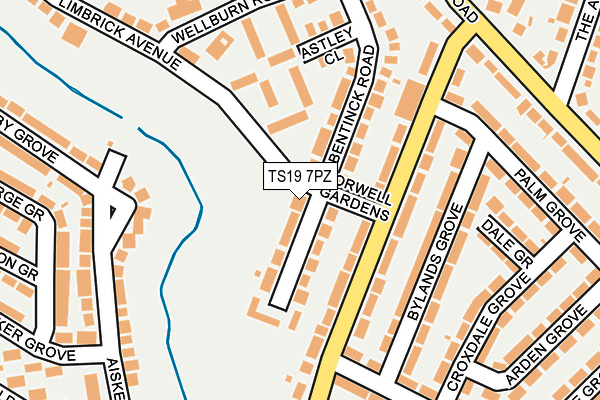 TS19 7PZ map - OS OpenMap – Local (Ordnance Survey)