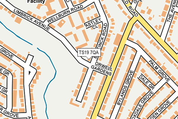 TS19 7QA map - OS OpenMap – Local (Ordnance Survey)