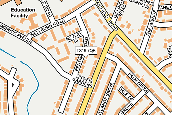 TS19 7QB map - OS OpenMap – Local (Ordnance Survey)