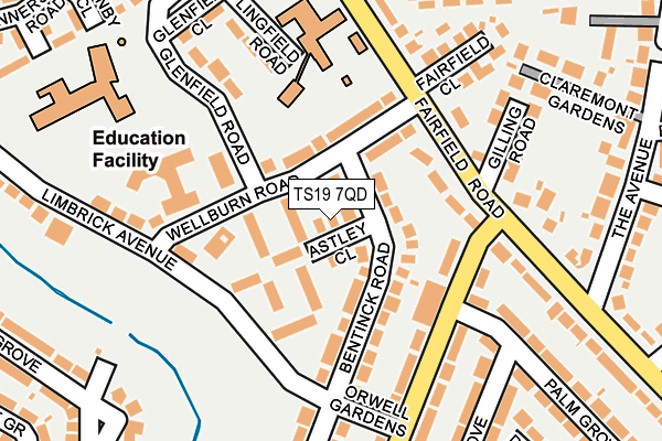 TS19 7QD map - OS OpenMap – Local (Ordnance Survey)