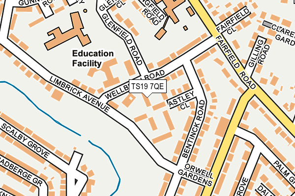 TS19 7QE map - OS OpenMap – Local (Ordnance Survey)