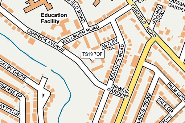 TS19 7QF map - OS OpenMap – Local (Ordnance Survey)