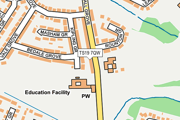 TS19 7QW map - OS OpenMap – Local (Ordnance Survey)