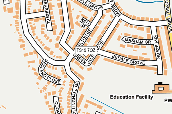 TS19 7QZ map - OS OpenMap – Local (Ordnance Survey)