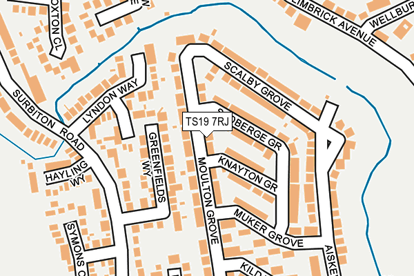 TS19 7RJ map - OS OpenMap – Local (Ordnance Survey)