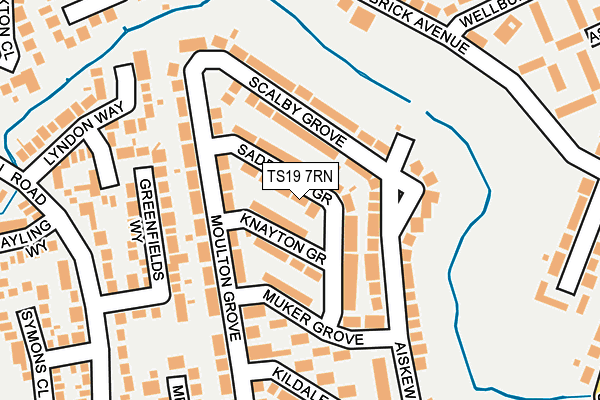 TS19 7RN map - OS OpenMap – Local (Ordnance Survey)