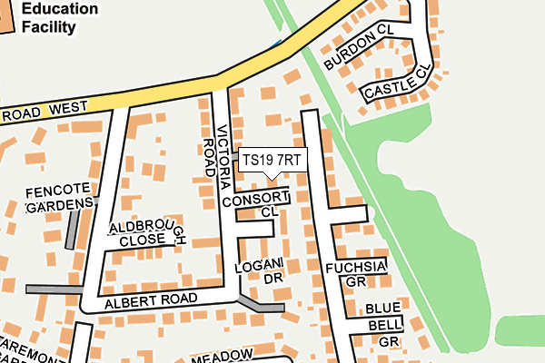 TS19 7RT map - OS OpenMap – Local (Ordnance Survey)