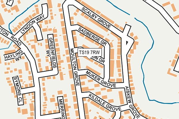 TS19 7RW map - OS OpenMap – Local (Ordnance Survey)